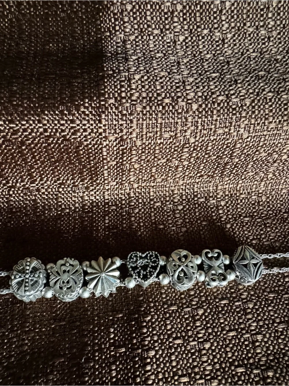 Silver Tone Decorative Charm Bracelet